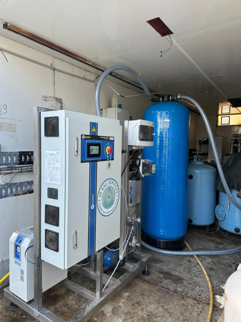Unité d’ozonation installée pour l’essai - Essai de traitement à l’ozone d’eau de drainage en culture de tomates